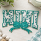 ILTEX Apparel Chenille Patches Teal CP1239 - Mini Floral Chenille Bow Patch