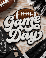 ILTEX Apparel Chenille Patches White Football CP1210 - Game Day Chenille Patch