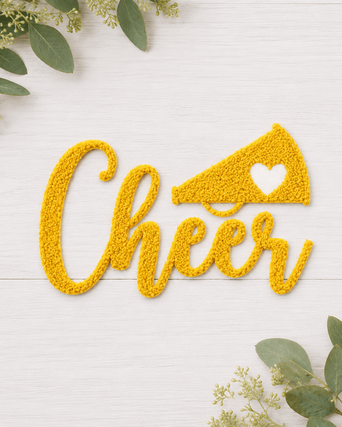 ILTEX Apparel Chenille Patches Yellow CP1196 - Fluffy Cheer Patch