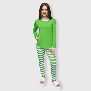 ILTEX Apparel Christmas Green White Family Pajama Set (Kids & Adult)