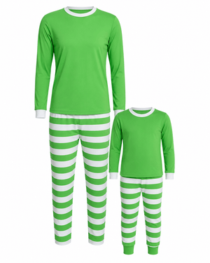 ILTEX Apparel Christmas Green White Family Pajama Set (Kids & Adult)