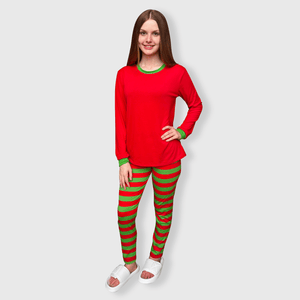 ILTEX Apparel Christmas Red Green Family Pajama Set (Kids & Adult)