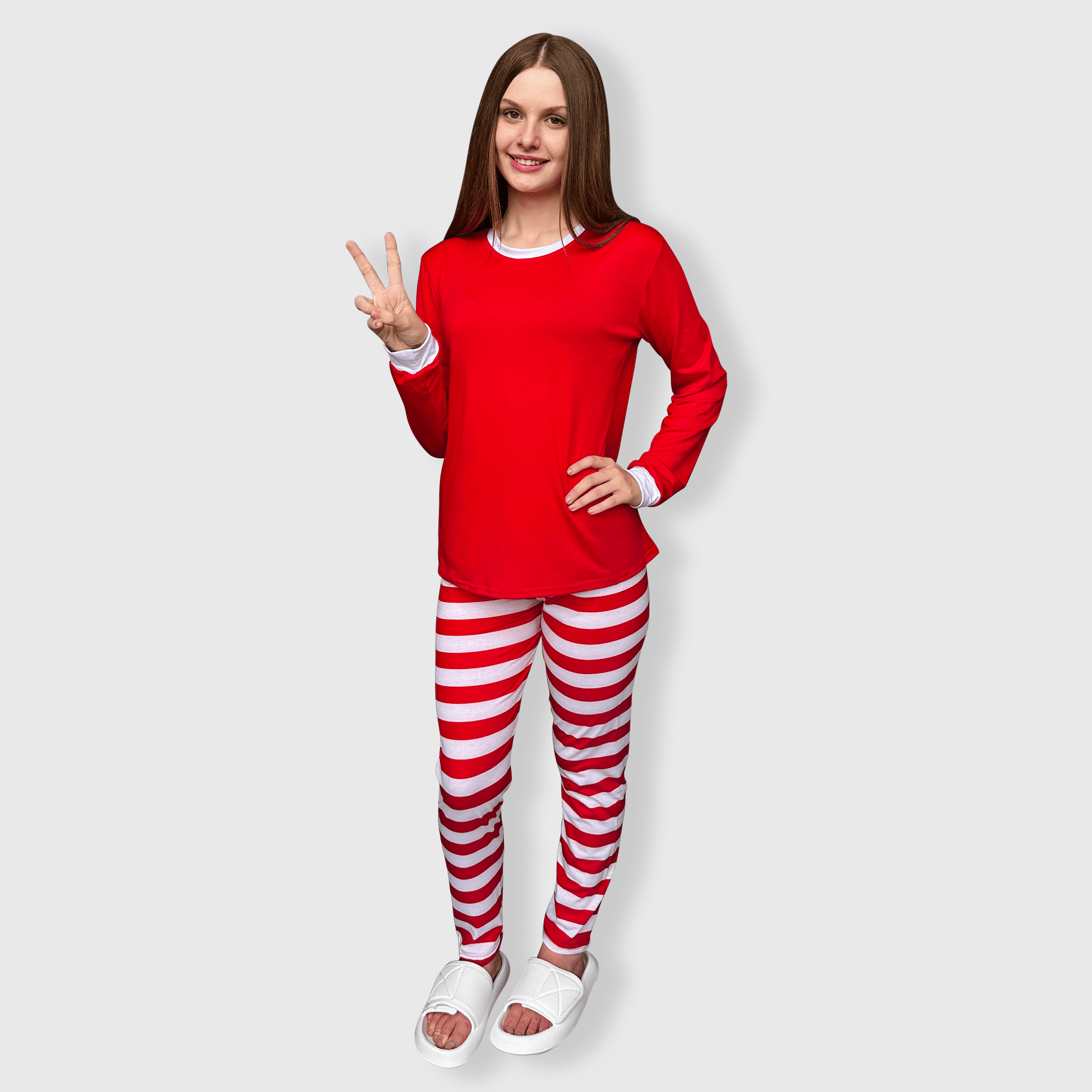 ILTEX Apparel Christmas Red White Family Pajama Set (Kids & Adult)