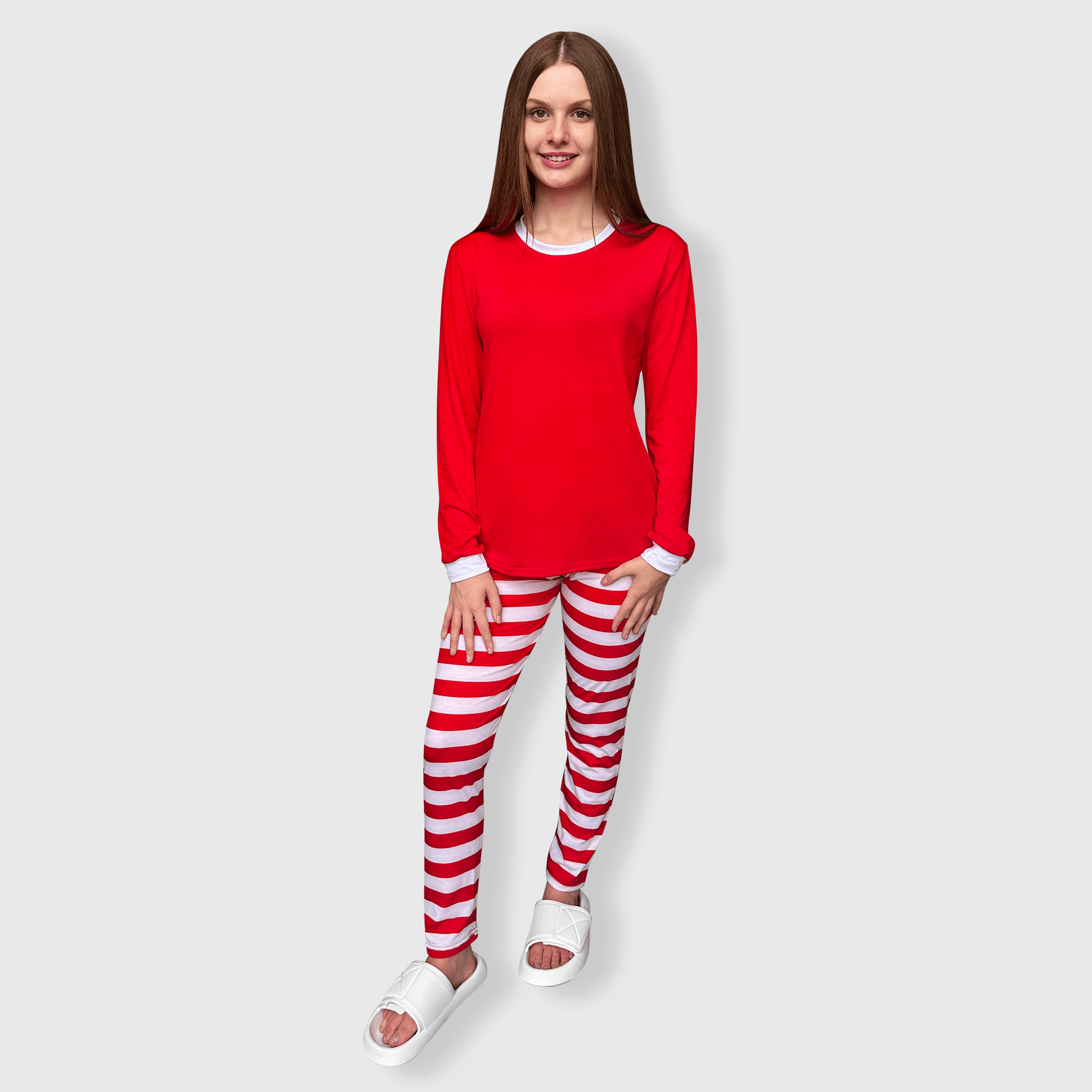 ILTEX Apparel Christmas Red White Family Pajama Set (Kids & Adult)