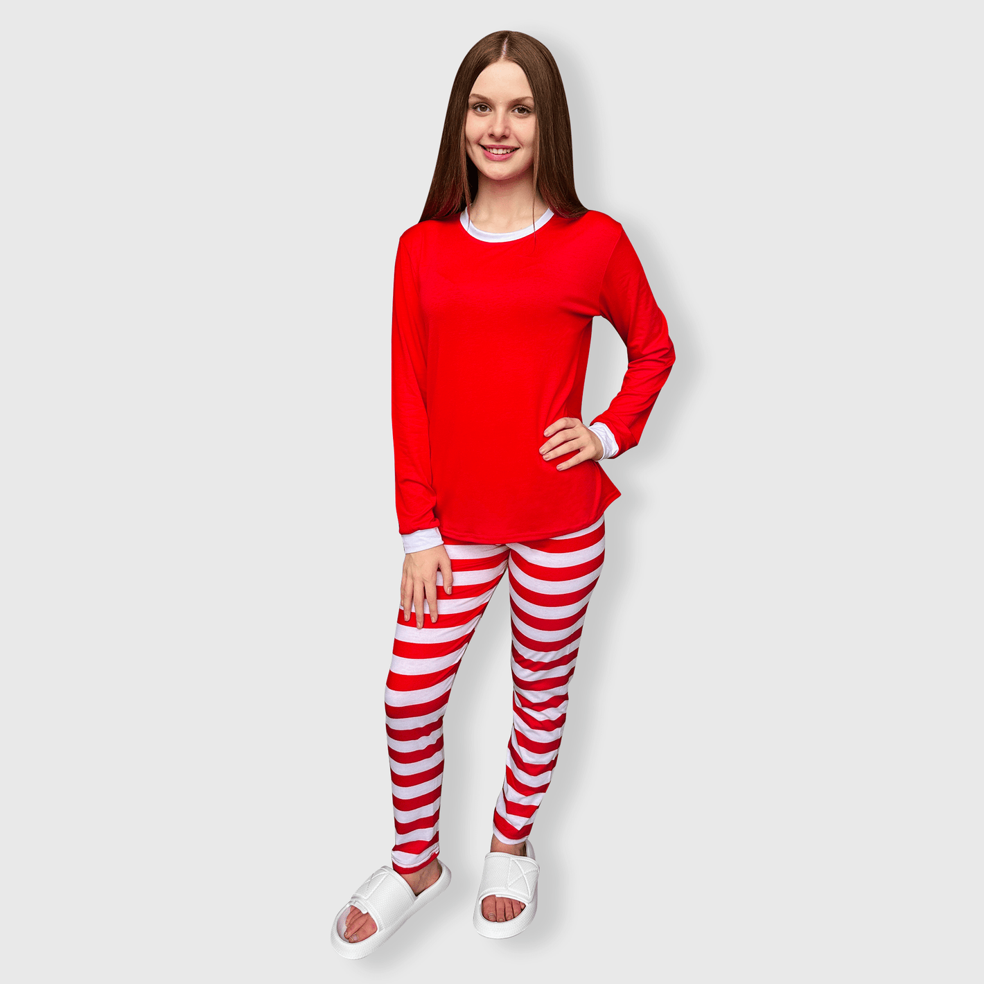 ILTEX Apparel Christmas Red White Family Pajama Set (Kids & Adult)