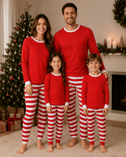ILTEX Apparel Christmas Red White Family Pajama Set (Kids & Adult)