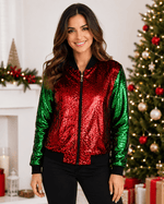 ILTEX Apparel Christmas Sequin Bomber Jacket