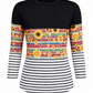 ILTEX Apparel Color Block Black Sunflower Serape Cheetah Stripe Top