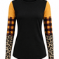 ILTEX Apparel Color Block Cheetah Orange Plaid Top