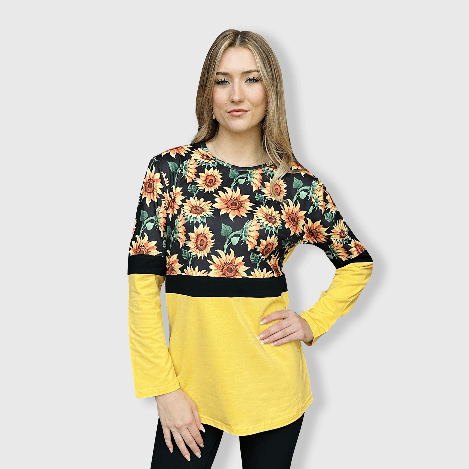 ILTEX Apparel Color Block Sunflower Yellow Top