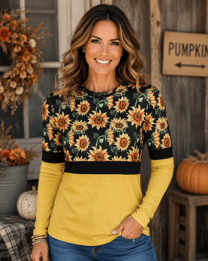 ILTEX Apparel Color Block Sunflower Yellow Top