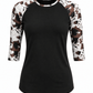 ILTEX Apparel Cow Print Black Top