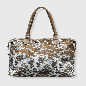 ILTEX Apparel Cow Print Light Brown Weekender Bag