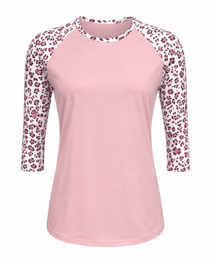 ILTEX Apparel Dusty Pink White Cheetah Top