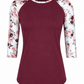 ILTEX Apparel Floral Burgundy Top