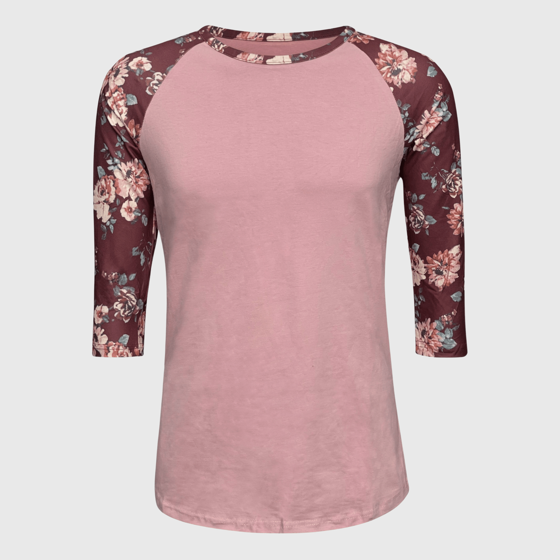 ILTEX Apparel Floral Pink Burgundy Top