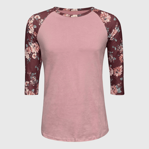 ILTEX Apparel Floral Pink Burgundy Top