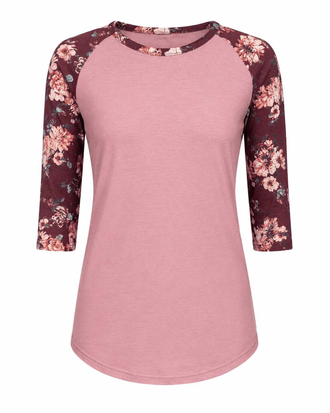 ILTEX Apparel Floral Pink Burgundy Top
