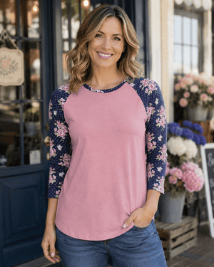 ILTEX Apparel Floral Polka Dot Top