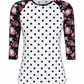 ILTEX Apparel Floral White Polka Dot Top