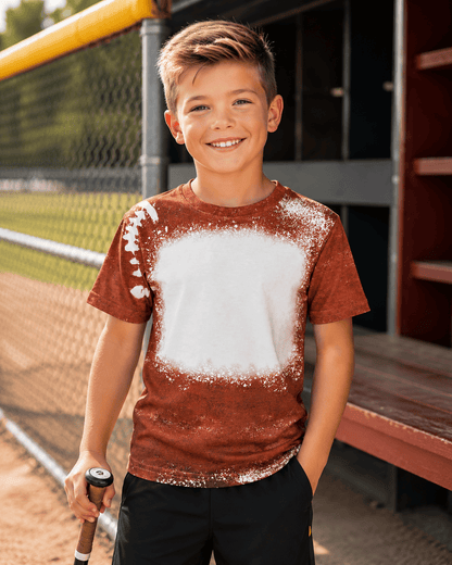 ILTEX Apparel Football Brown Faux Bleached Kids Top
