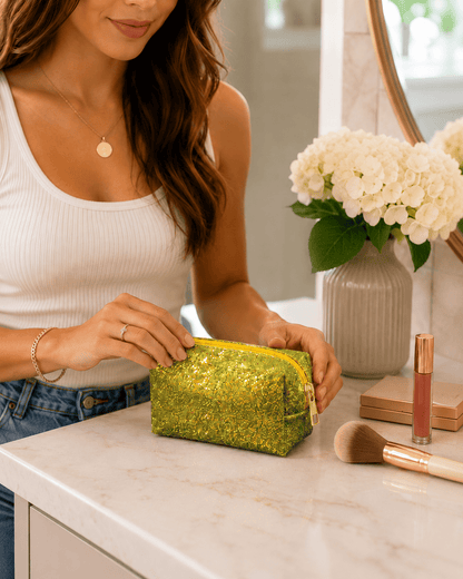 ILTEX Apparel Glitter Gold Pouch