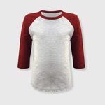 ILTEX Apparel Gray/Maroon / 6 Months Kids Plain Raglan 3/4 T-Shirt - Gray Body