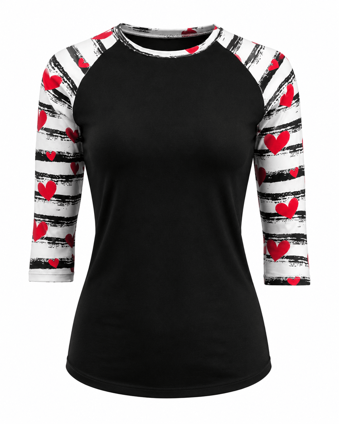 ILTEX Apparel Heart Striped Black Top
