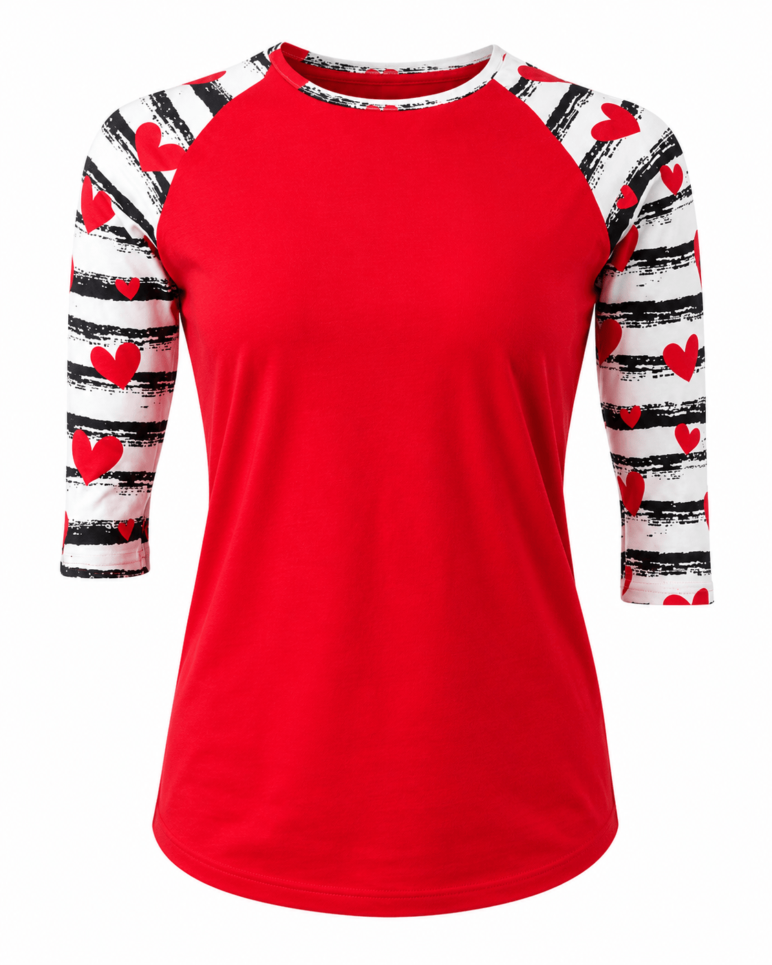 ILTEX Apparel Heart Striped Red Top