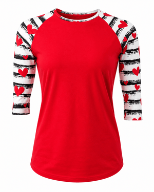 ILTEX Apparel Heart Striped Red Top