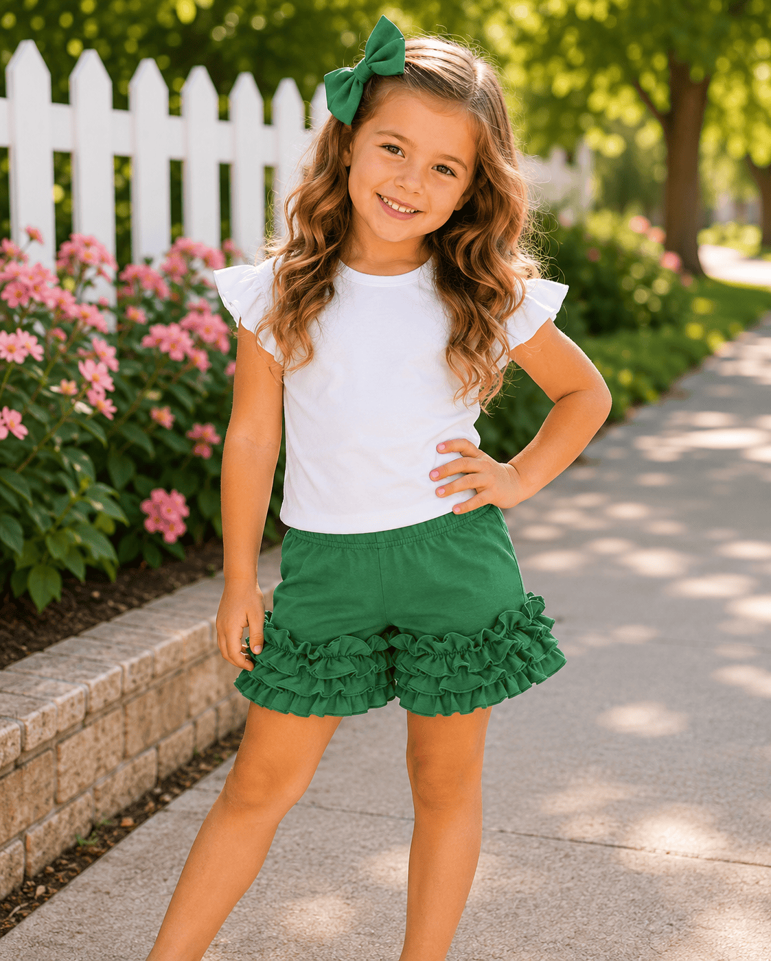 ILTEX Apparel Kids Clothing 1-2 years / Green Icing Ruffle Shorts Kids