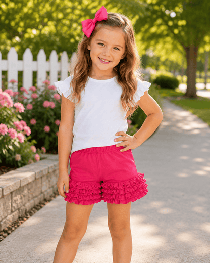 ILTEX Apparel Kids Clothing 1-2 years / Hot Pink Icing Ruffle Shorts Kids