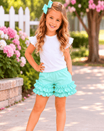 ILTEX Apparel Kids Clothing 1-2 years / Mint Icing Ruffle Shorts Kids