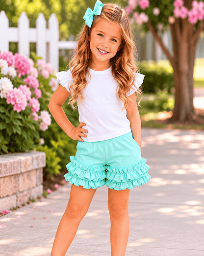 ILTEX Apparel Kids Clothing 1-2 years / Mint Icing Ruffle Shorts Kids