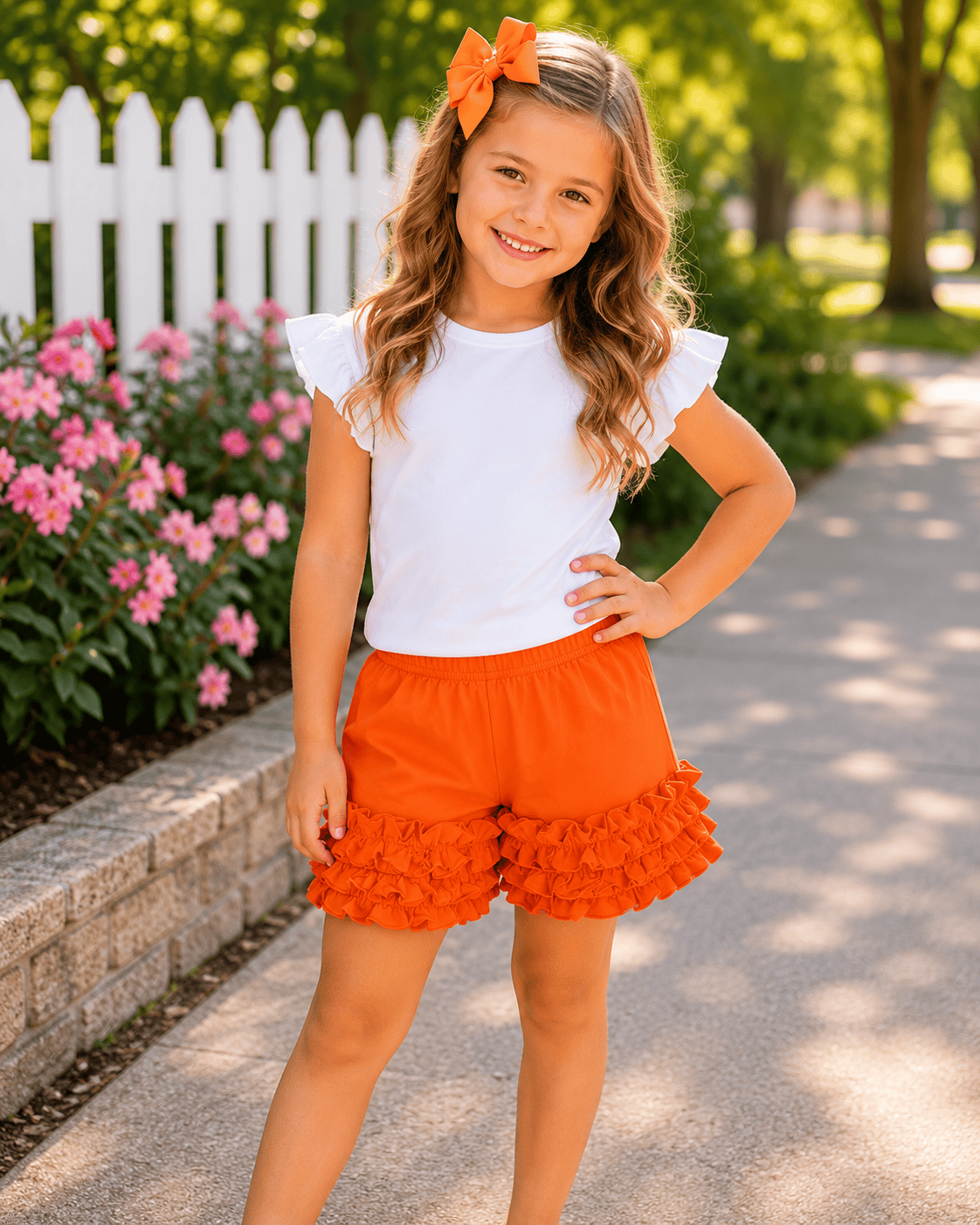ILTEX Apparel Kids Clothing 1-2 years / Orange Icing Ruffle Shorts Kids