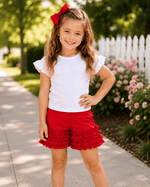 ILTEX Apparel Kids Clothing 1-2 years / Red Icing Ruffle Shorts Kids