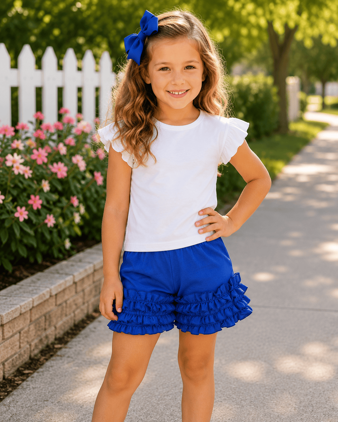 ILTEX Apparel Kids Clothing 1-2 years / Royal Blue Icing Ruffle Shorts Kids