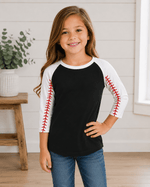 ILTEX Apparel Kids Clothing 2T / Black/White Baseball Sleeve Raglan Kids