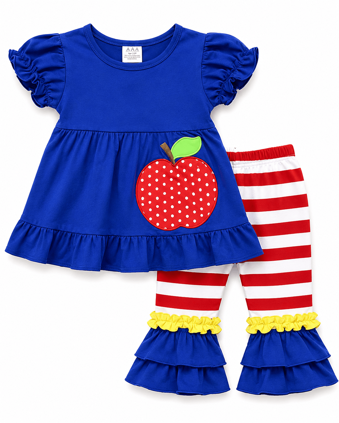 ILTEX Apparel Kids Clothing Apple Blue Ruffle Outfit Kids