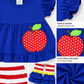 ILTEX Apparel Kids Clothing Apple Blue Ruffle Outfit Kids