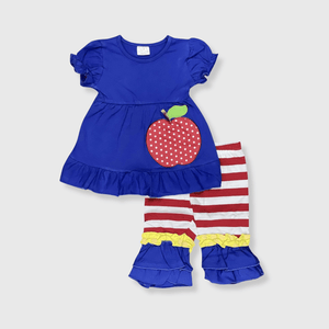 ILTEX Apparel Kids Clothing Apple Blue Ruffle Outfit Kids