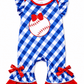ILTEX Apparel Kids Clothing Baseball Blue Checkered Romper Kids