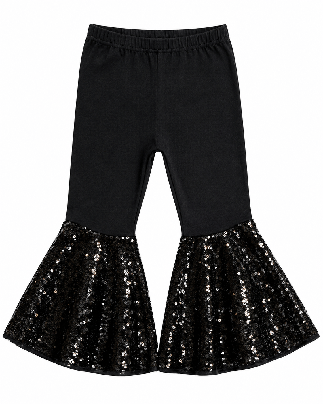 ILTEX Apparel Kids Clothing Bell Bottom Black Sequin Pants