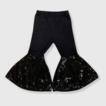 ILTEX Apparel Kids Clothing Bell Bottom Black Sequin Pants