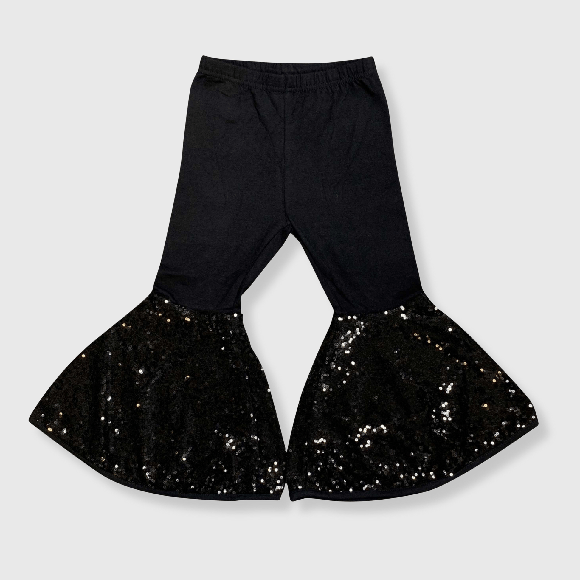 ILTEX Apparel Kids Clothing Bell Bottom Black Sequin Pants