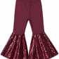 ILTEX Apparel Kids Clothing Bell Bottom Burgundy Sequin Pants