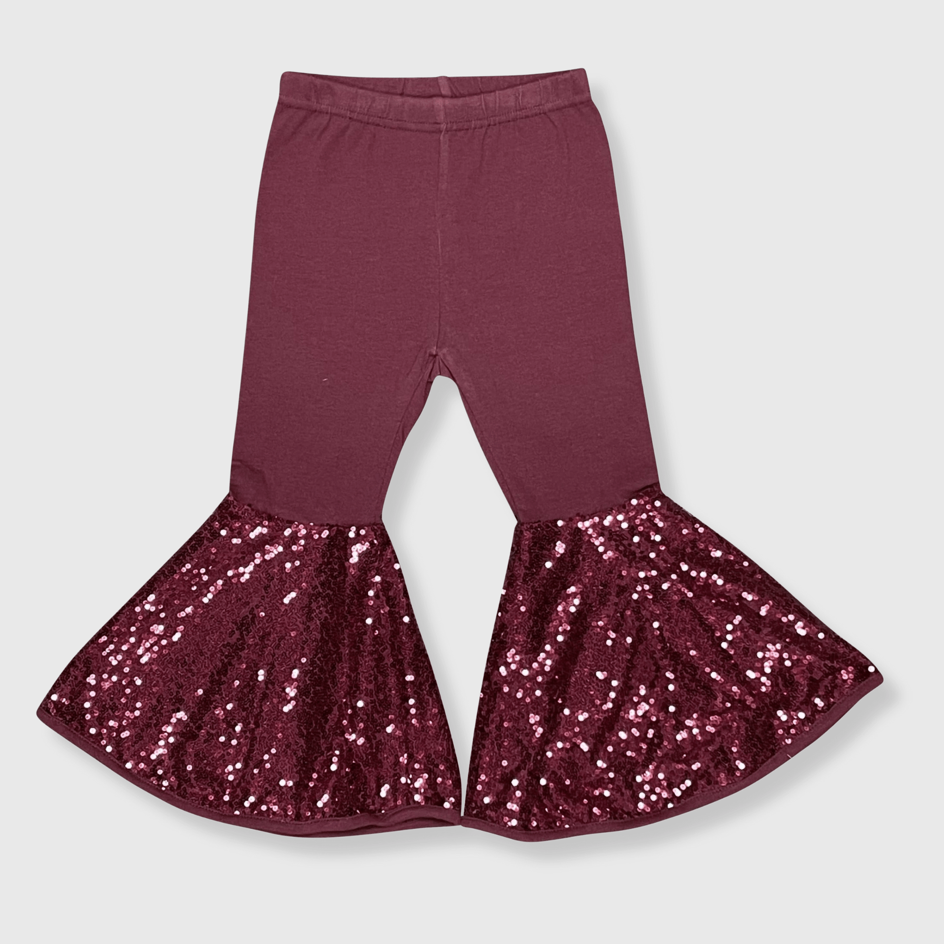 ILTEX Apparel Kids Clothing Bell Bottom Burgundy Sequin Pants