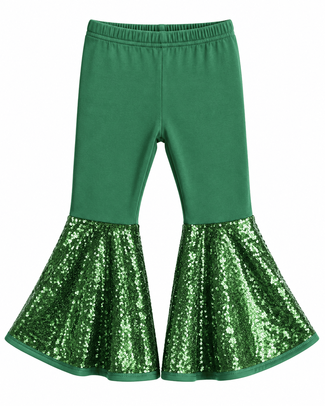 ILTEX Apparel Kids Clothing Bell Bottom Green Sequin Pants