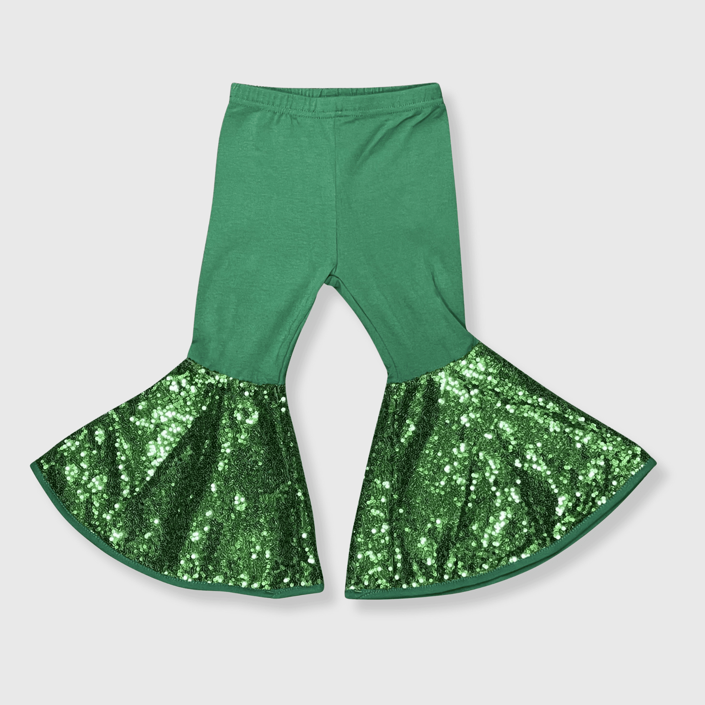 ILTEX Apparel Kids Clothing Bell Bottom Green Sequin Pants