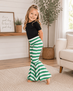 ILTEX Apparel Kids Clothing Bell Bottom Green Striped Pants